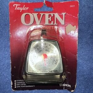 Vintage Taylor Oven Thermometer 500 Degree Stainless Steel In Original Package